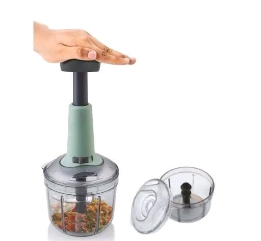 👉 650ml Manual Push Food Chopper | Quick Vegetable & Onion Cutter | 3 Stainless Steel Blades | Kitchen Time-Saver Tool
