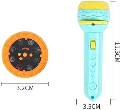 Magical Mini Projector Torch for Kids - 24 Patterns & 3 Slides (Educational Toy)