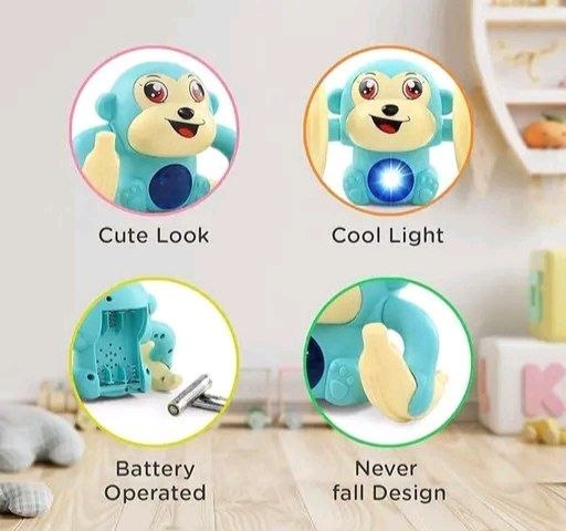 Funny Dancing Monkey Toy - 360° Spinning & Flashing Lights (Music & Sound Control)